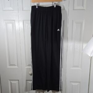 adidas Kids Black Sweatpants with White Stripes